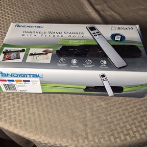 Pandigital Portable Wand Scanner with Dock - Black and Silver